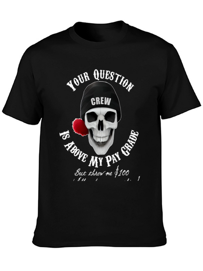 Camiseta Negra con Diseño de Calavera Crew