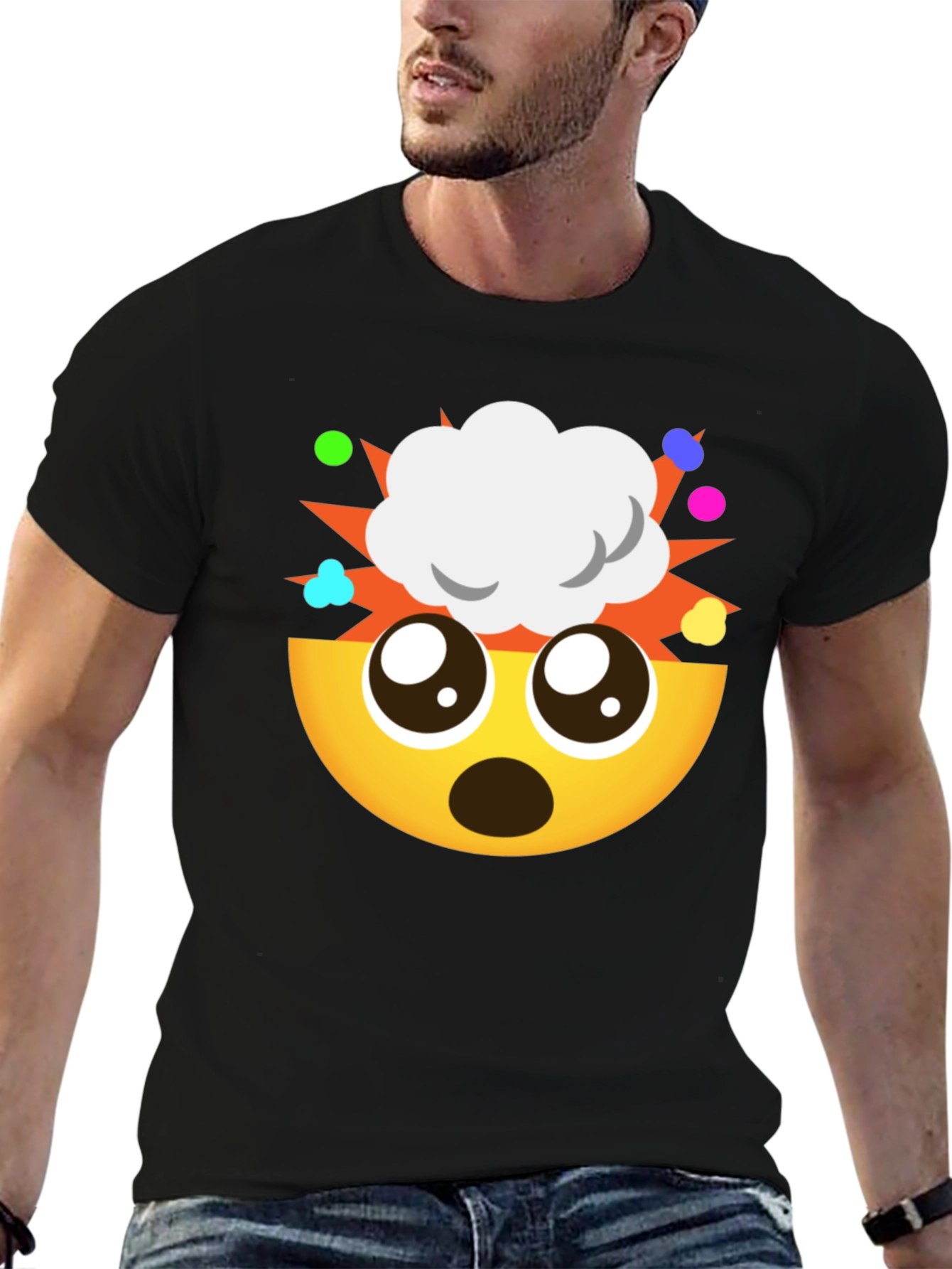 Camiseta Negra Emoji ¡Explosión de Ideas!