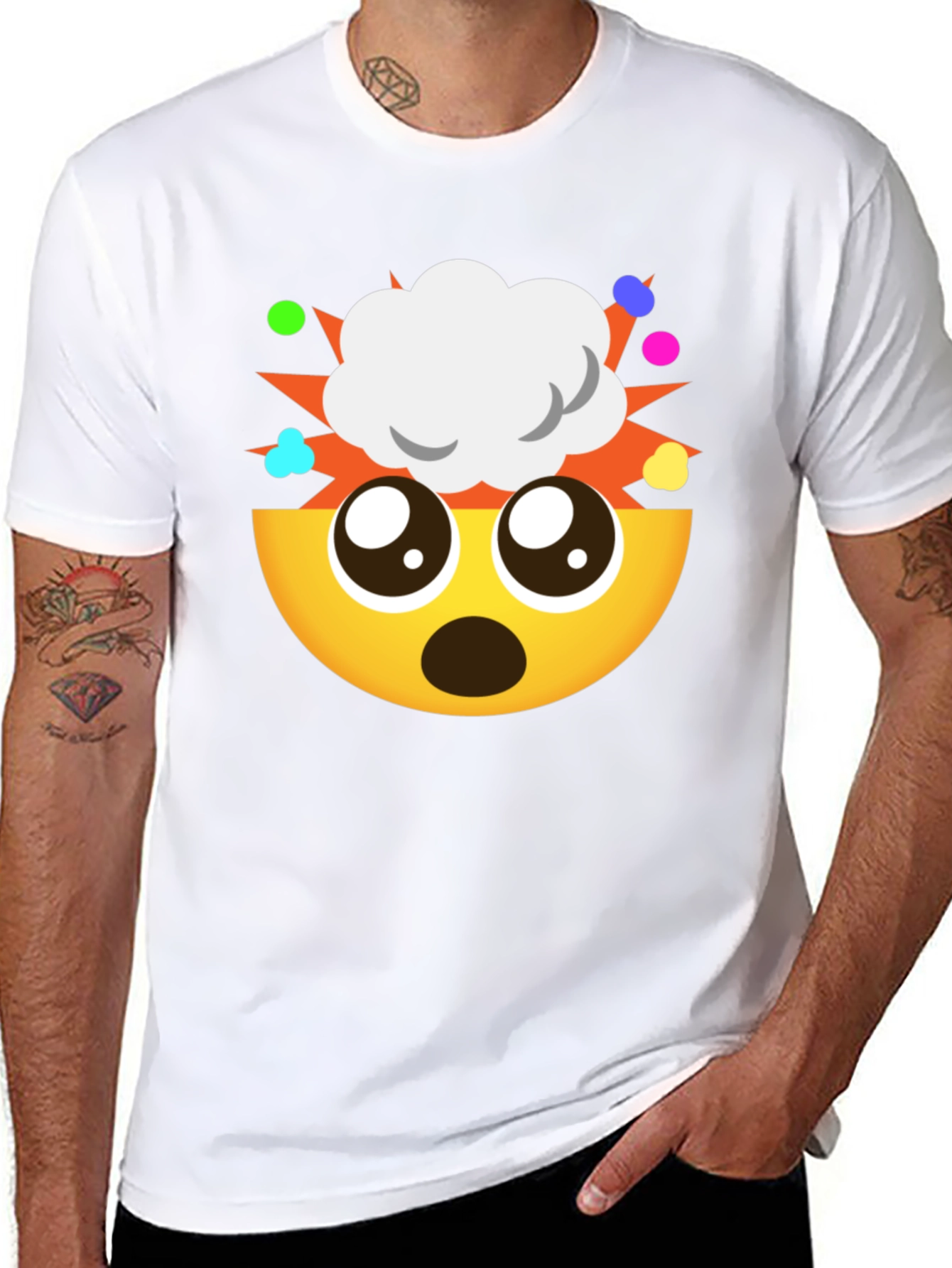 Camiseta Negra Emoji ¡Explosión de Ideas!