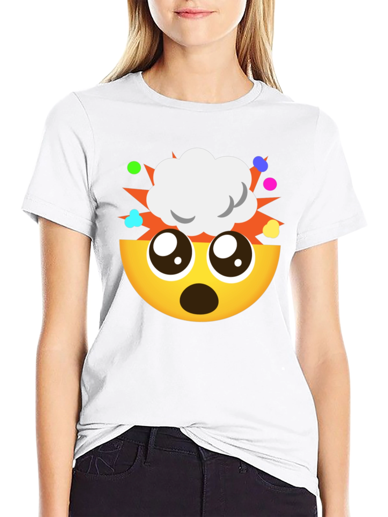 Camiseta Negra Emoji ¡Explosión de Ideas!