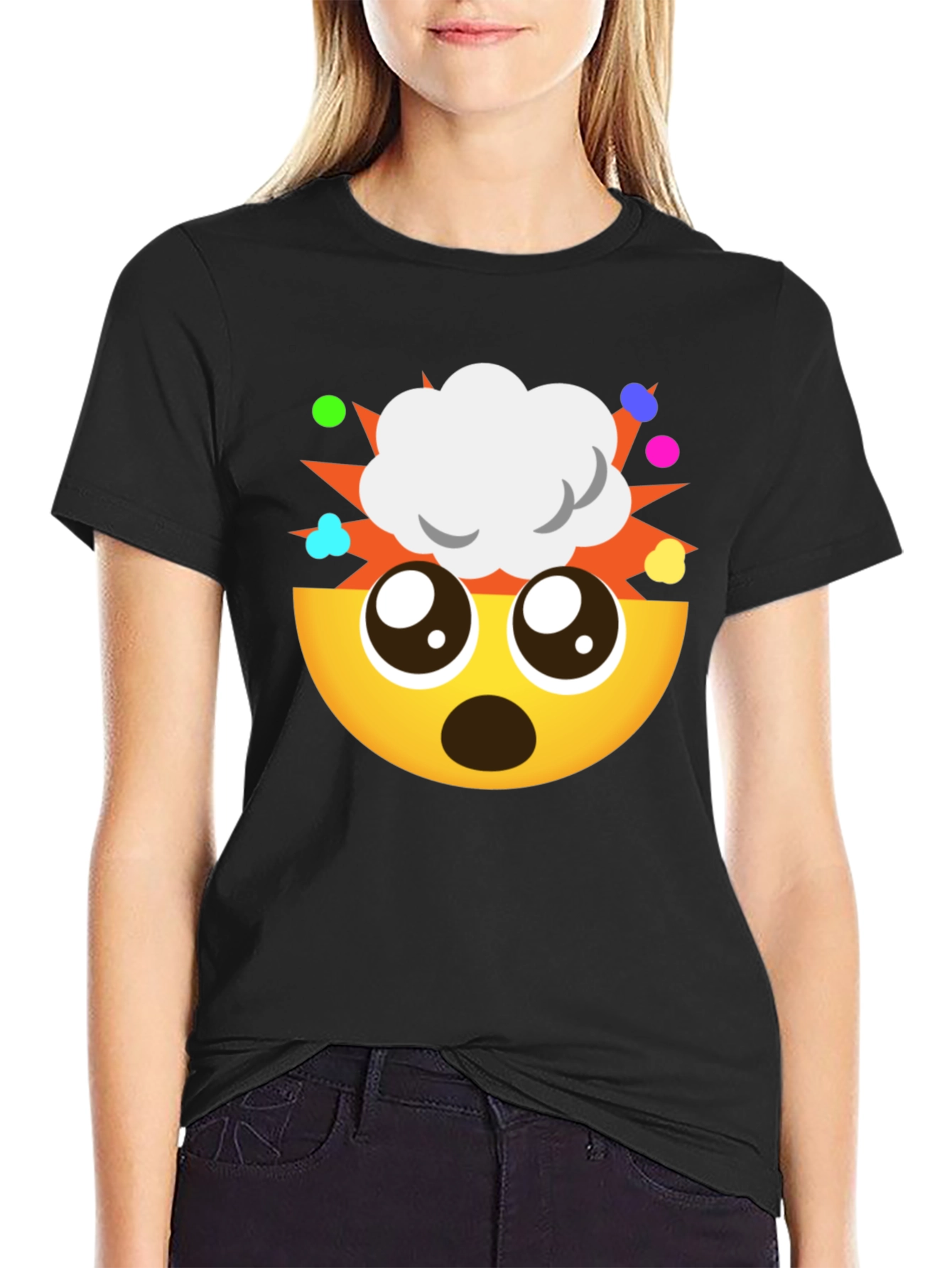 Camiseta Negra Emoji ¡Explosión de Ideas!
