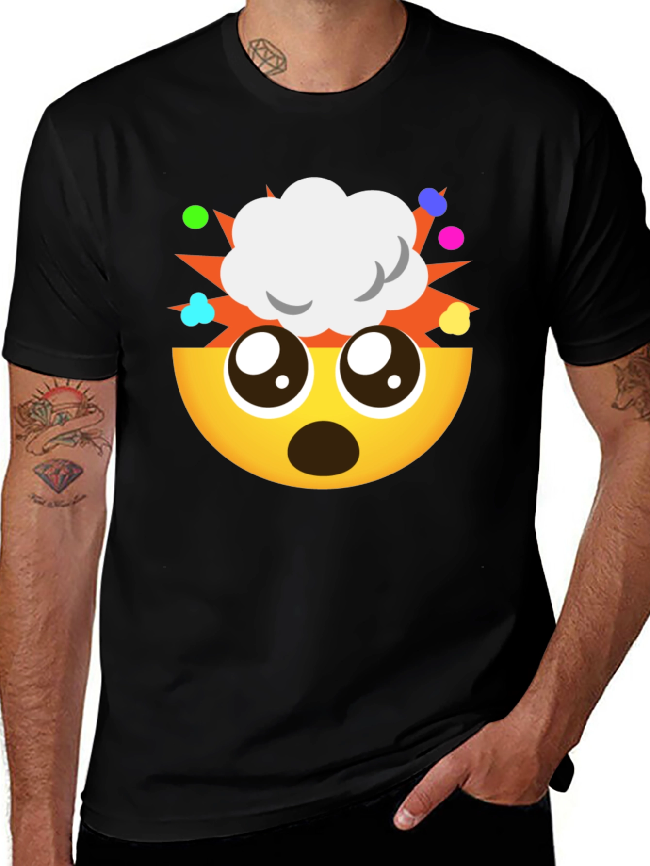 Camiseta Negra Emoji ¡Explosión de Ideas!