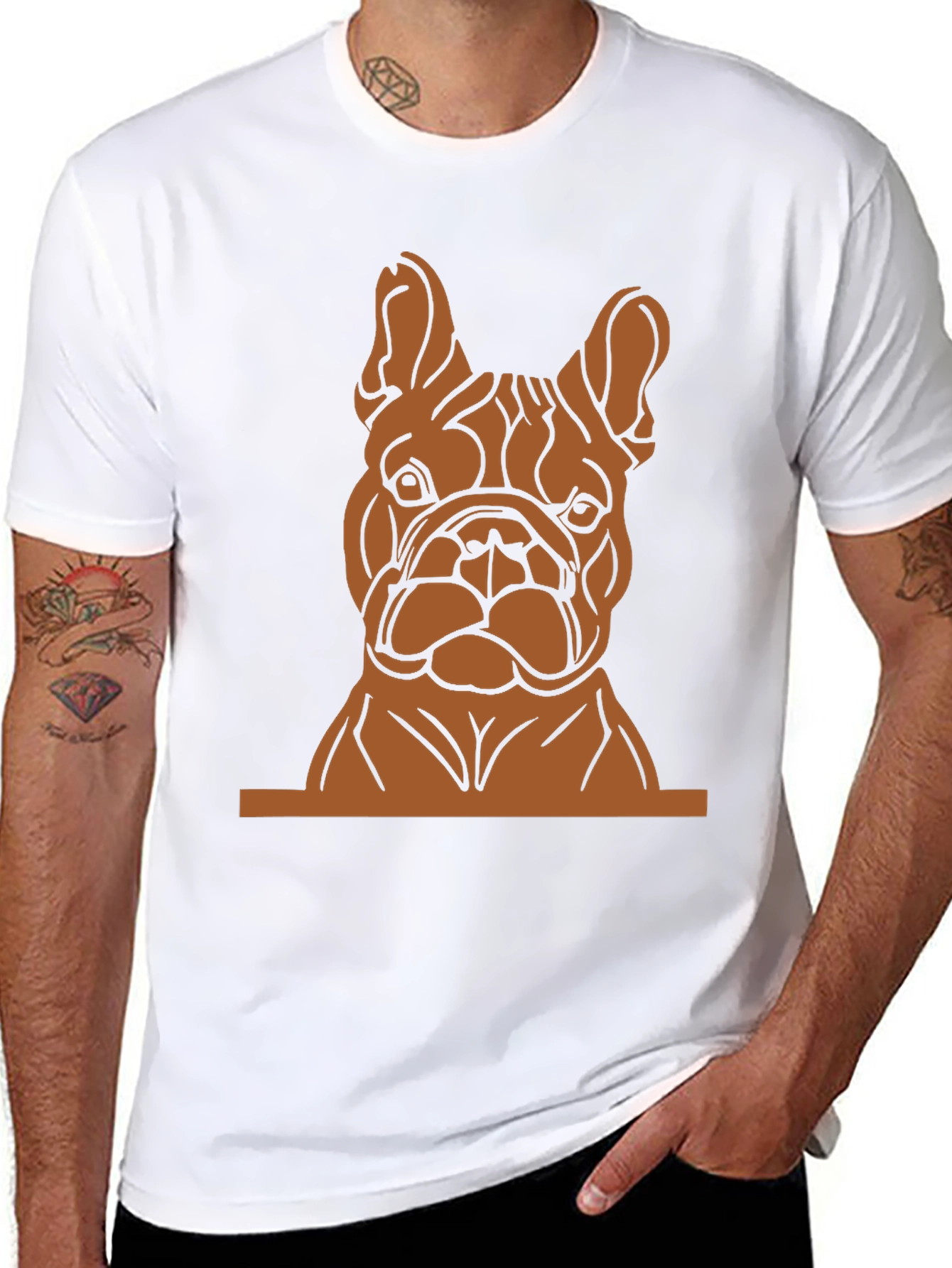 Camiseta Negra con Diseño de Bulldog Francés