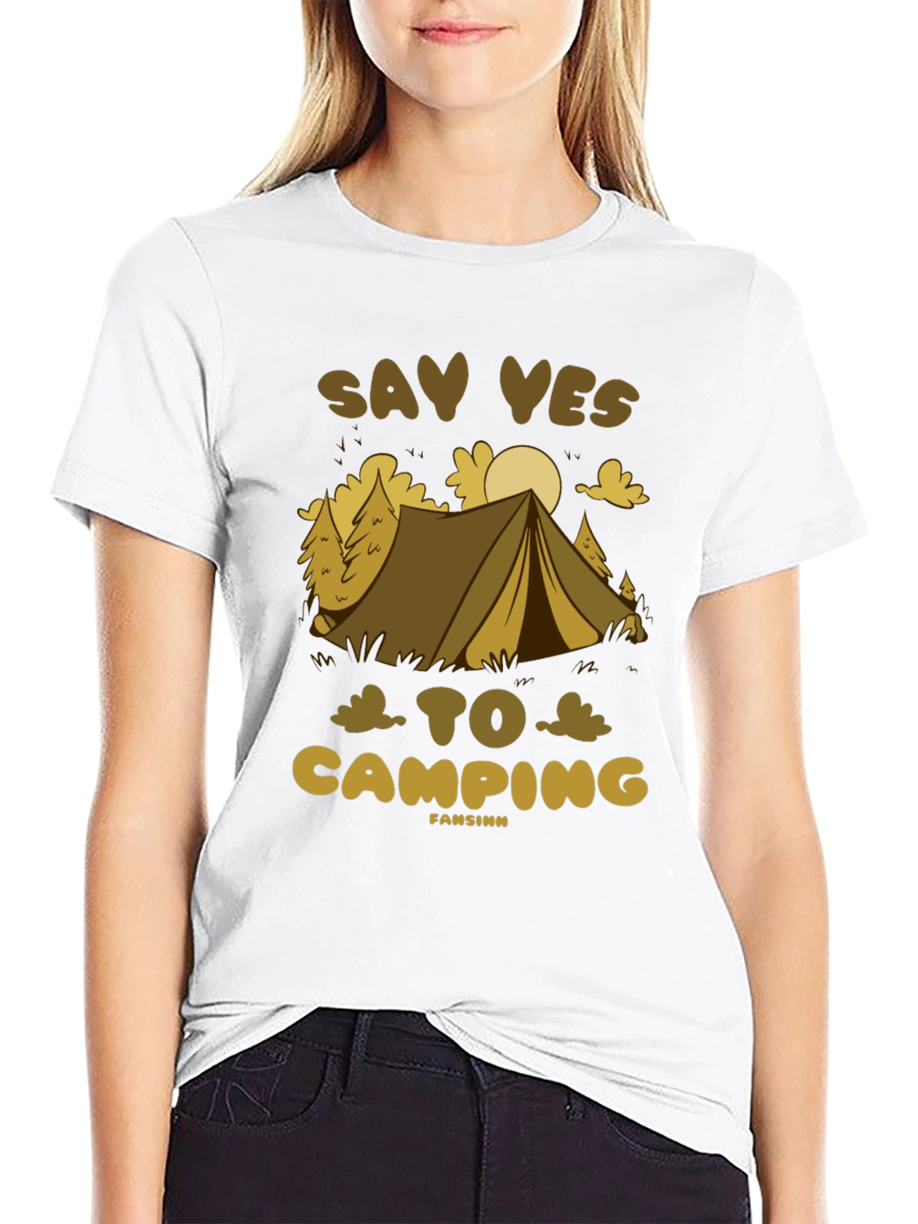 Camiseta Negra Say Yes to Camping