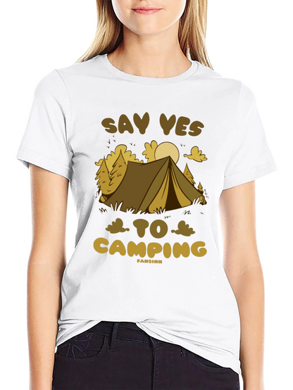 Camiseta Negra Say Yes to Camping