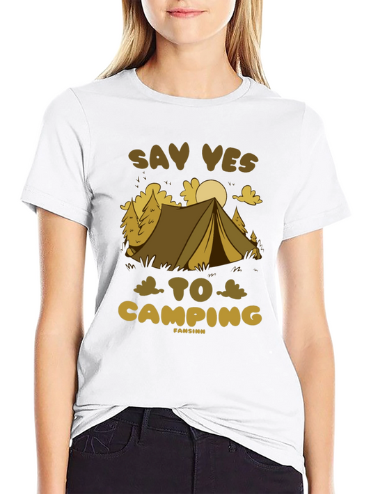 Camiseta Negra Say Yes to Camping