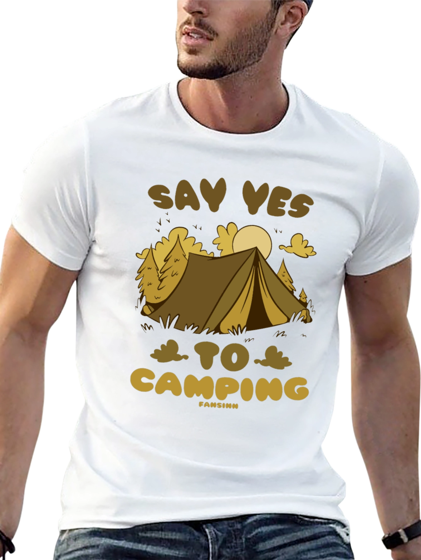 Camiseta Negra Say Yes to Camping