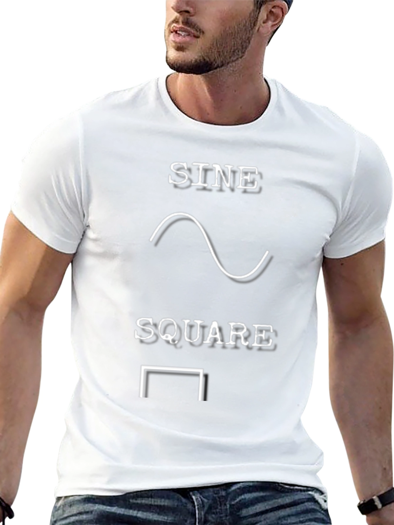 Camiseta Negra Ondas Senoidales y Cuadradas