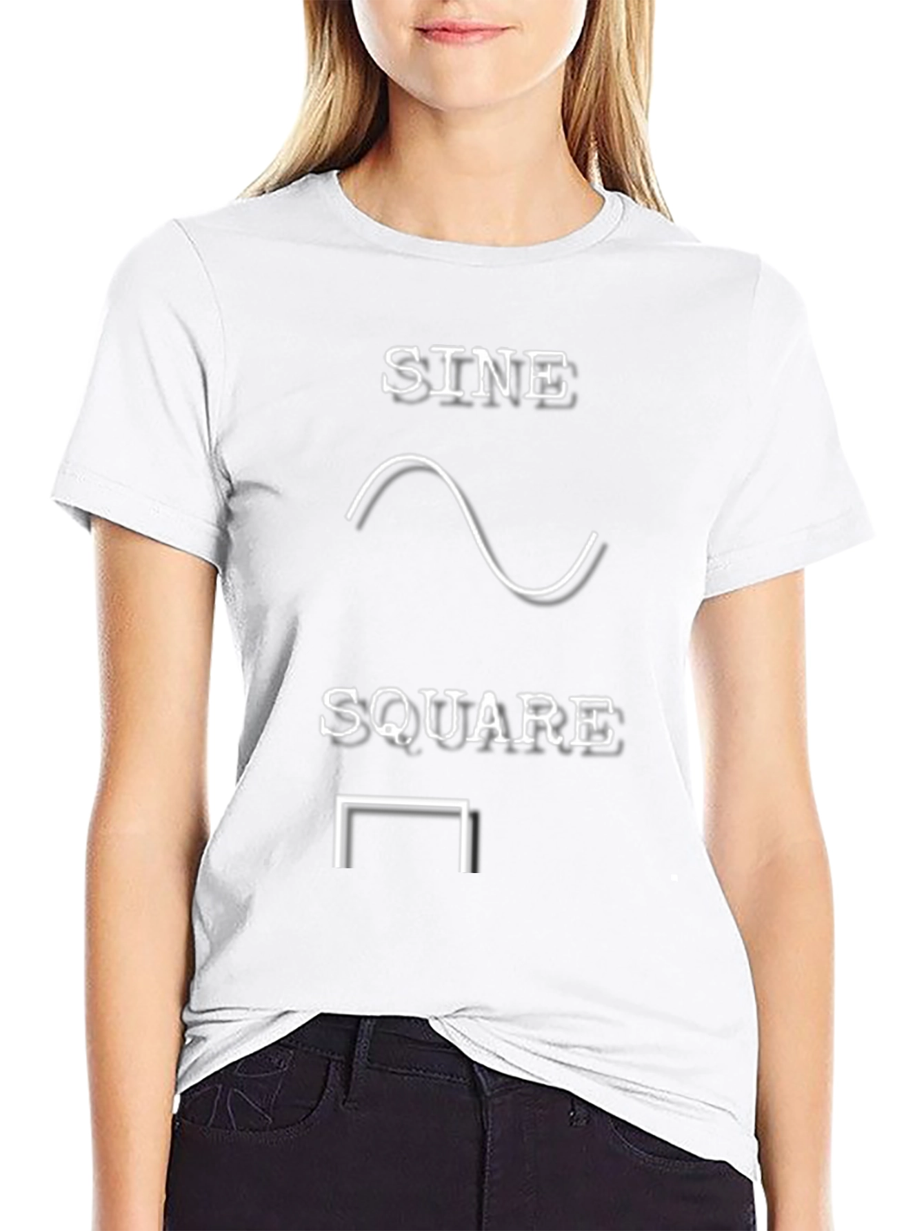 Camiseta Negra Ondas Senoidales y Cuadradas
