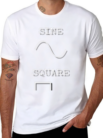 Camiseta Negra Ondas Senoidales y Cuadradas