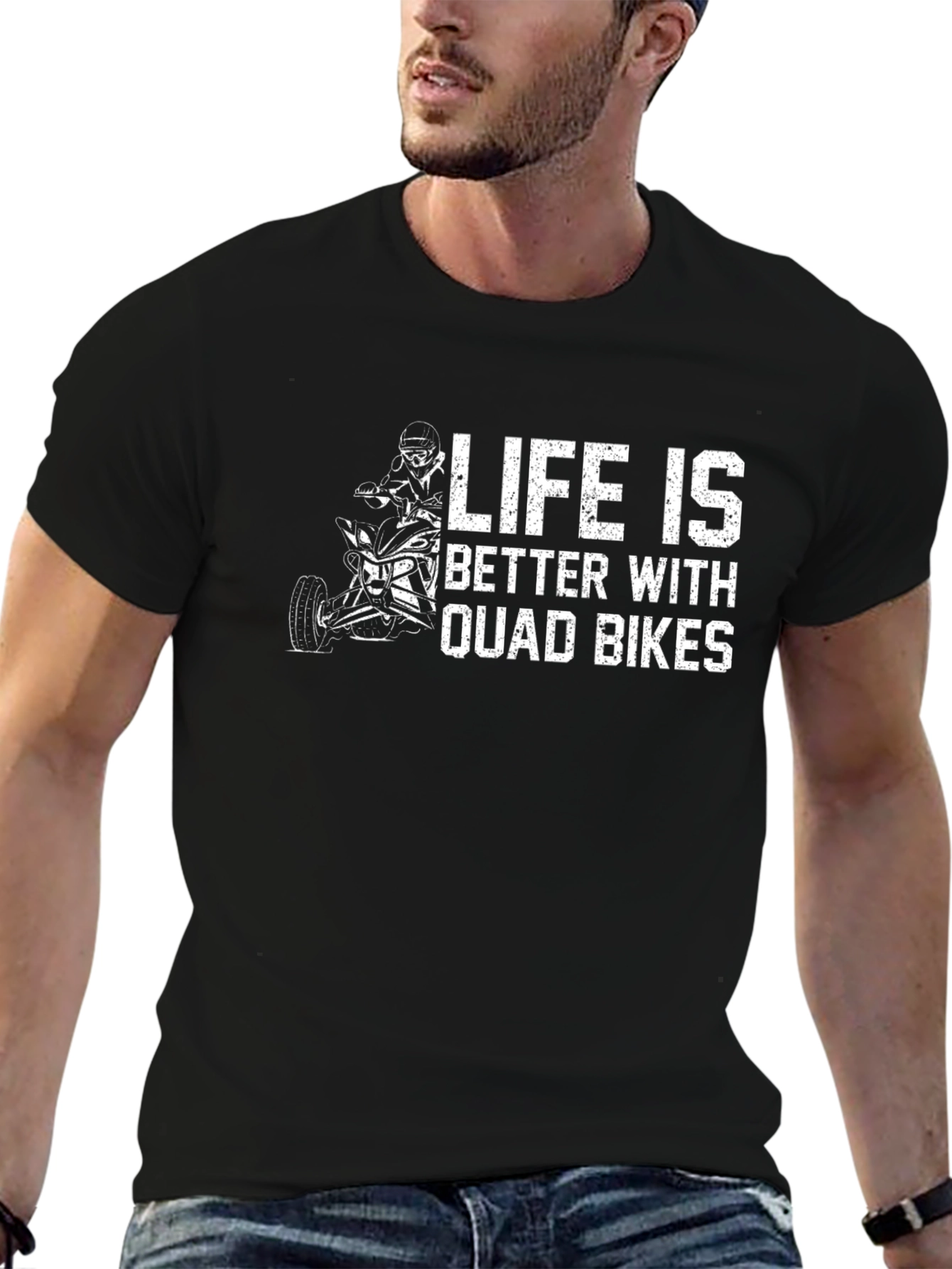 Camiseta Negra Life is Better With Quad Bikes