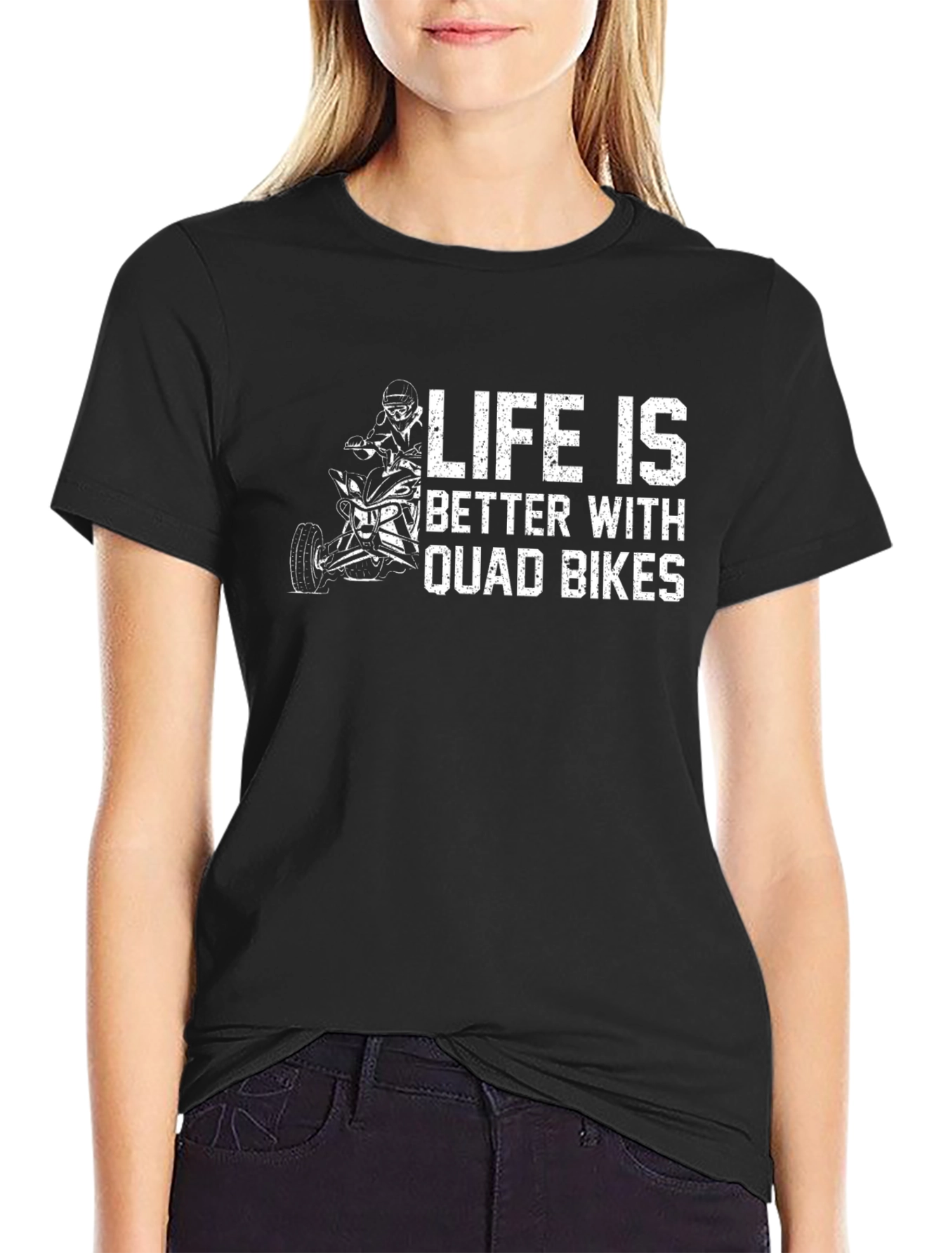 Camiseta Negra Life is Better With Quad Bikes
