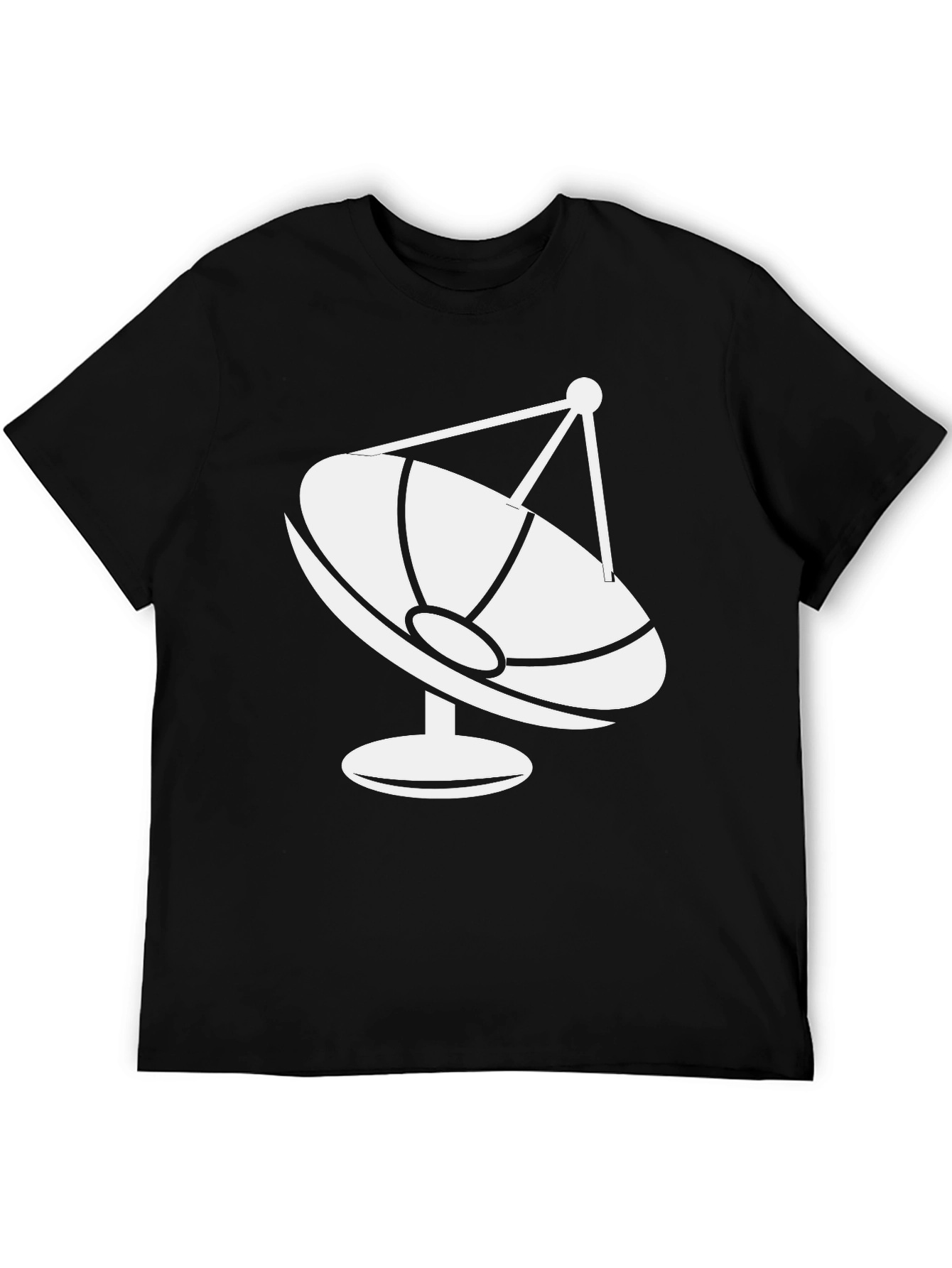 Camiseta Negra con Diseño de Antena Parabólica