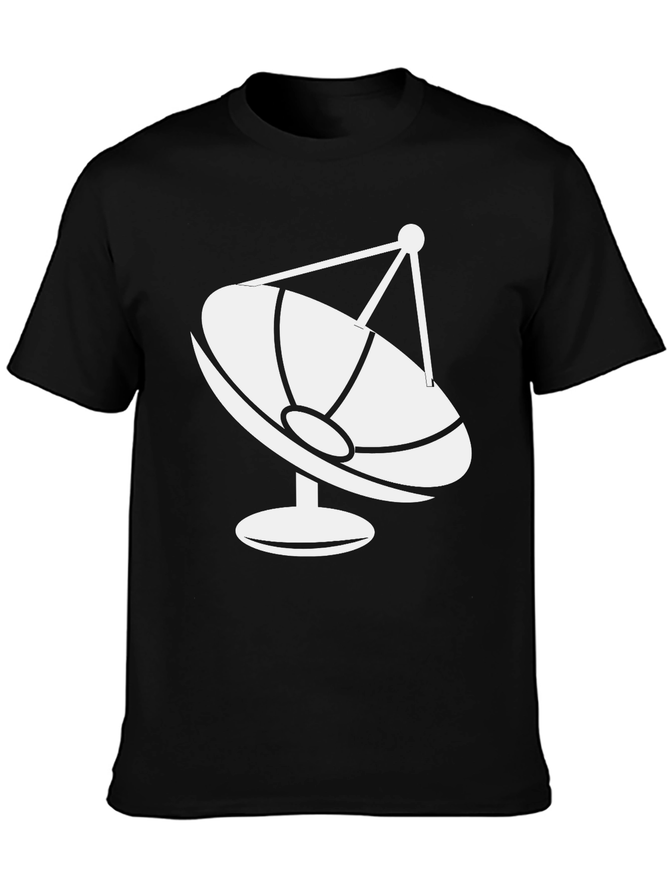 Camiseta Negra con Diseño de Antena Parabólica