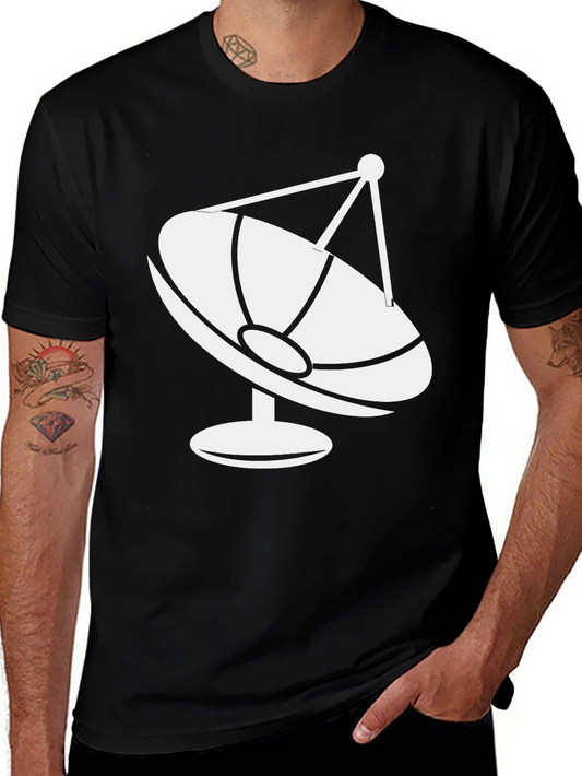 Camiseta Negra con Diseño de Antena Parabólica