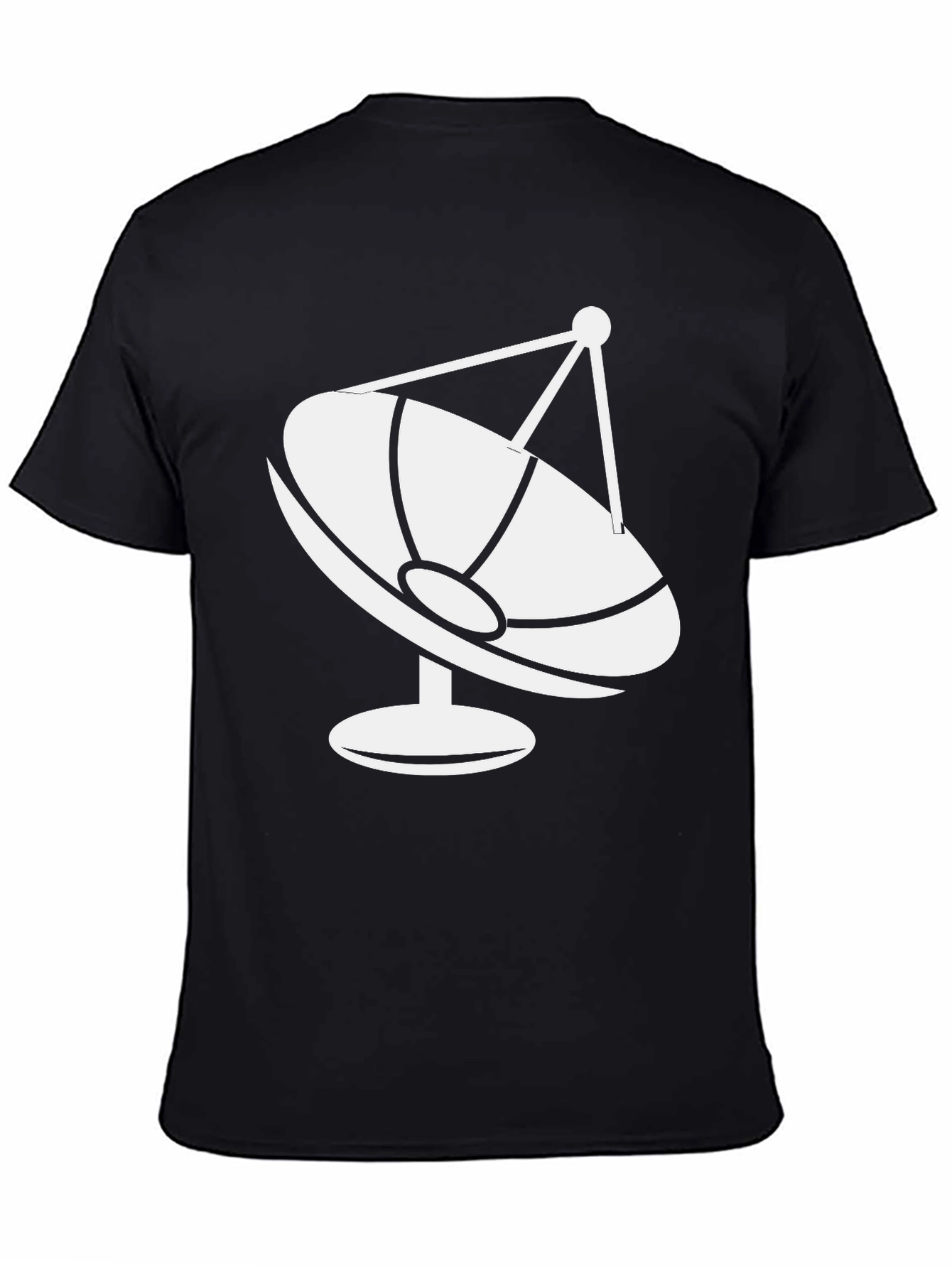 Camiseta Negra con Diseño de Antena Parabólica