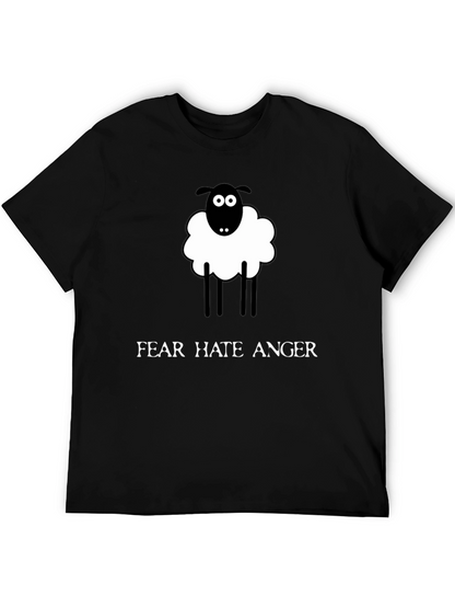 Camiseta Negra Oveja Miedo Odio Ira