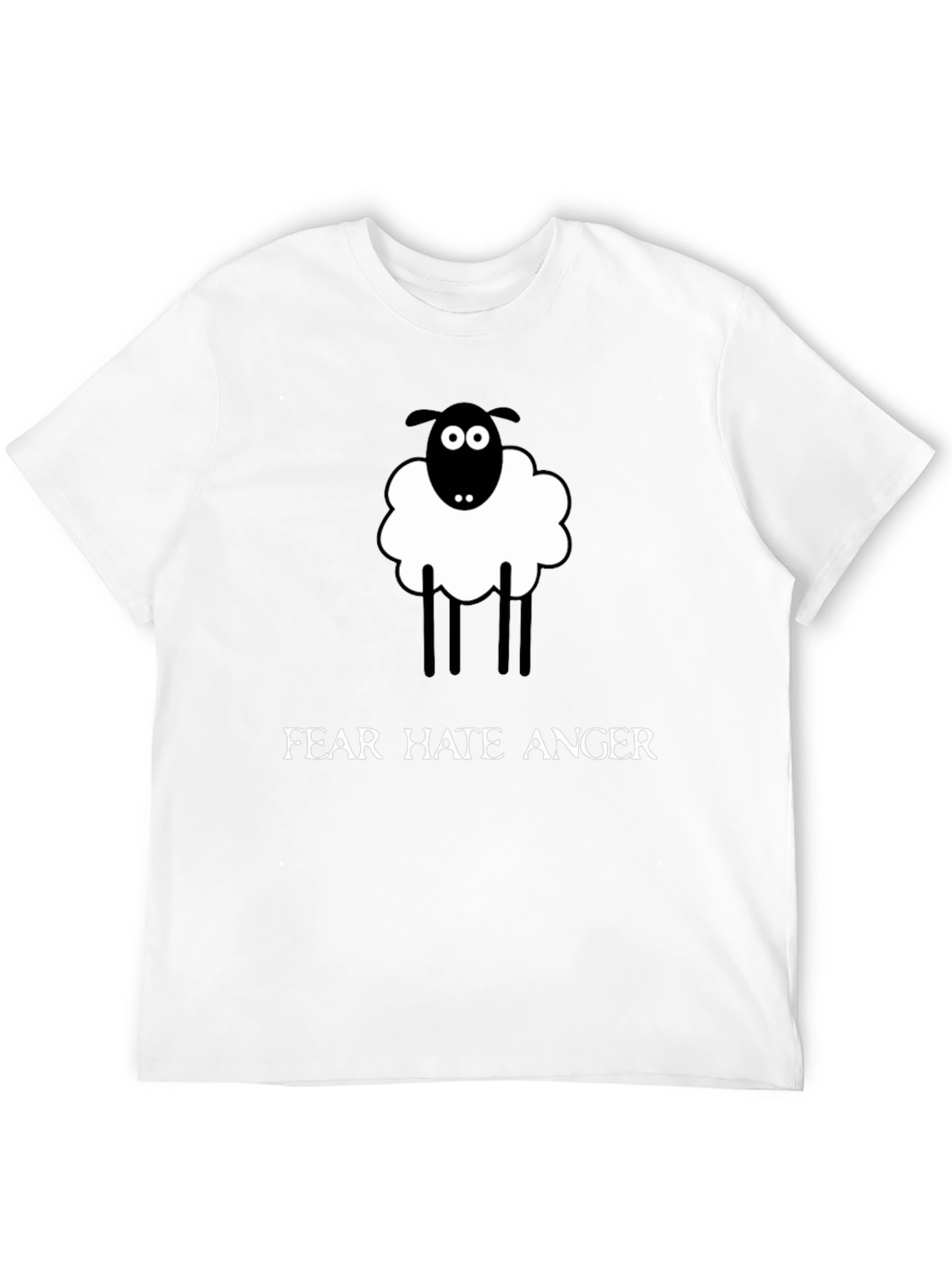 Camiseta Negra Oveja Miedo Odio Ira