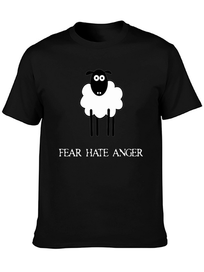 Camiseta Negra Oveja Miedo Odio Ira