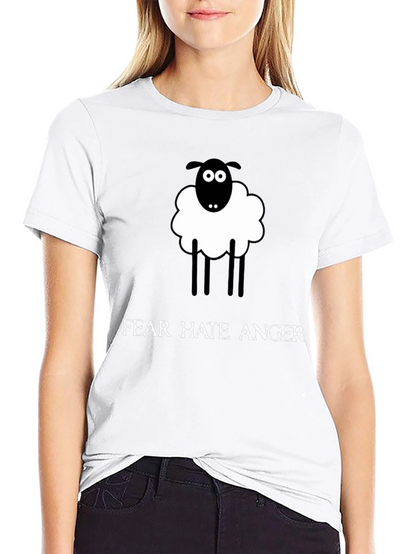 Camiseta Negra Oveja Miedo Odio Ira