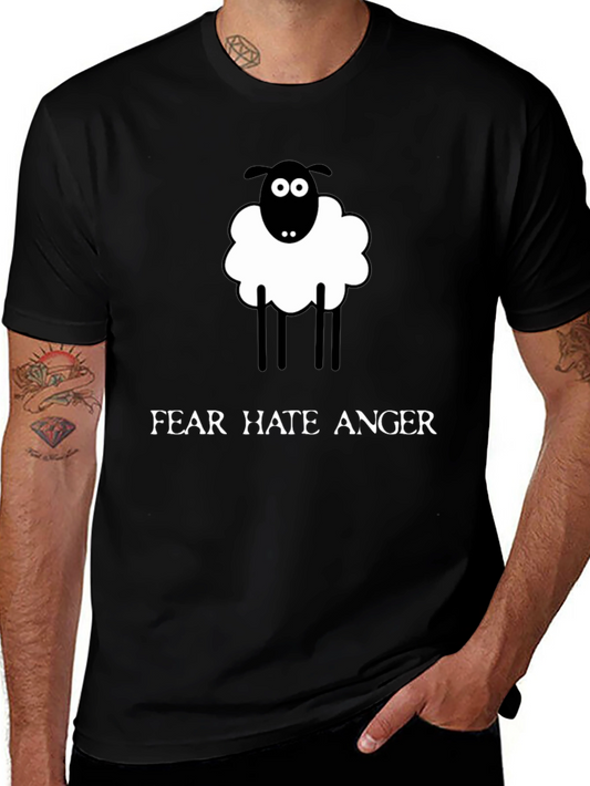 Camiseta Negra Oveja Miedo Odio Ira