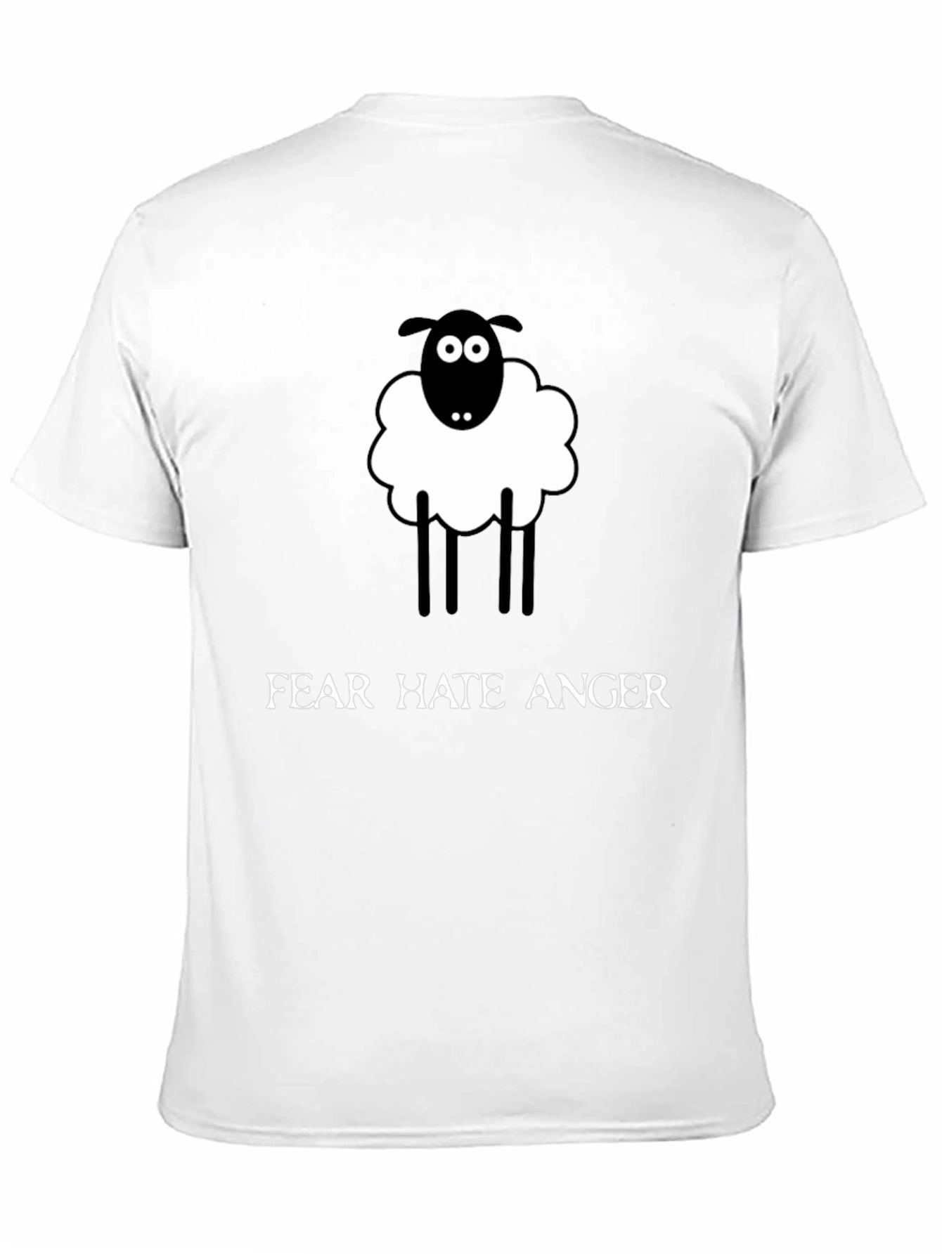 Camiseta Negra Oveja Miedo Odio Ira