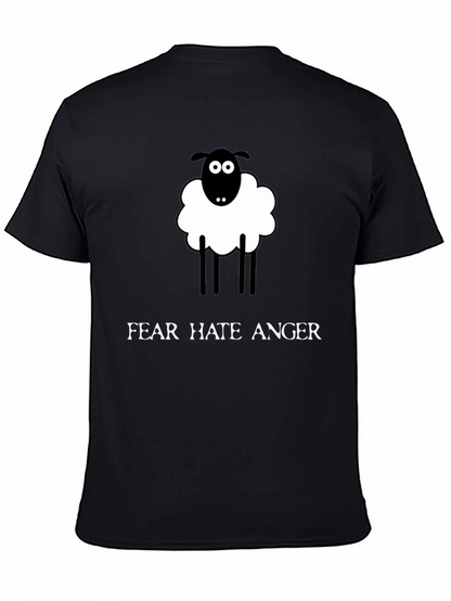 Camiseta Negra Oveja Miedo Odio Ira