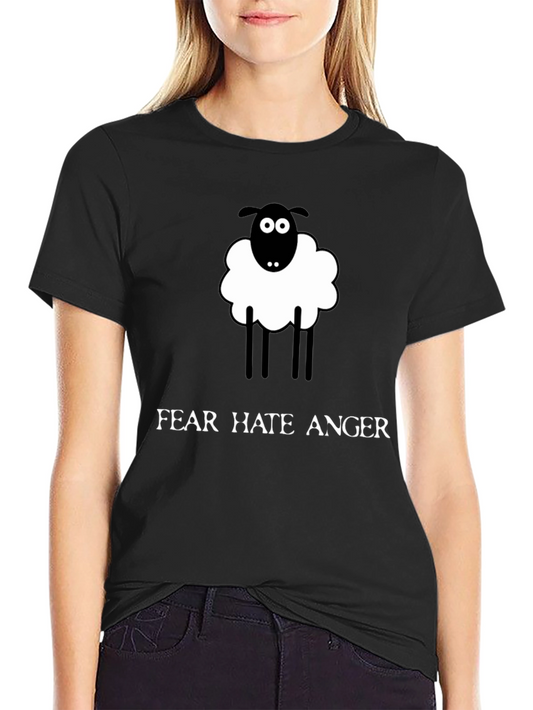 Camiseta Negra Oveja Miedo Odio Ira