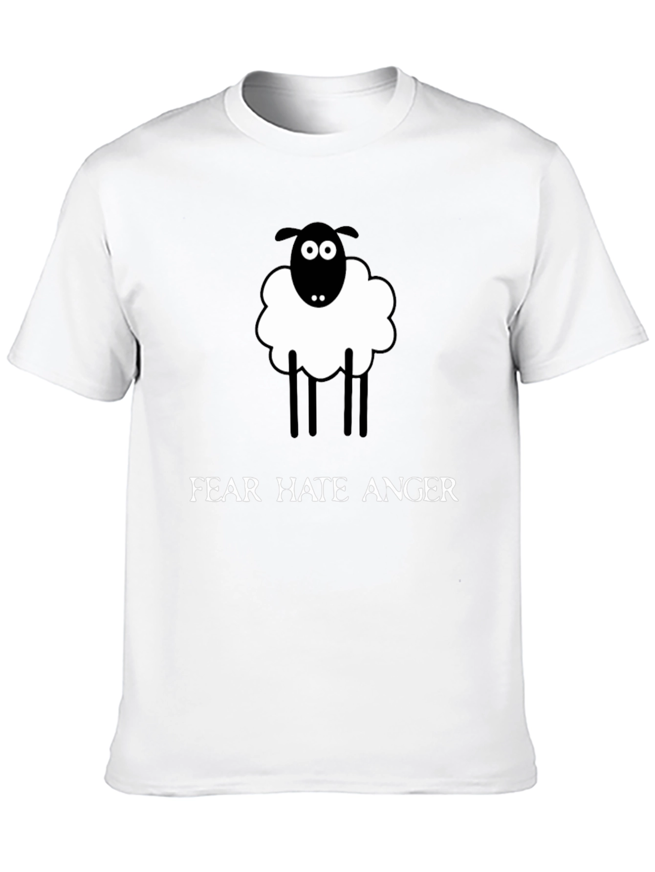 Camiseta Negra Oveja Miedo Odio Ira