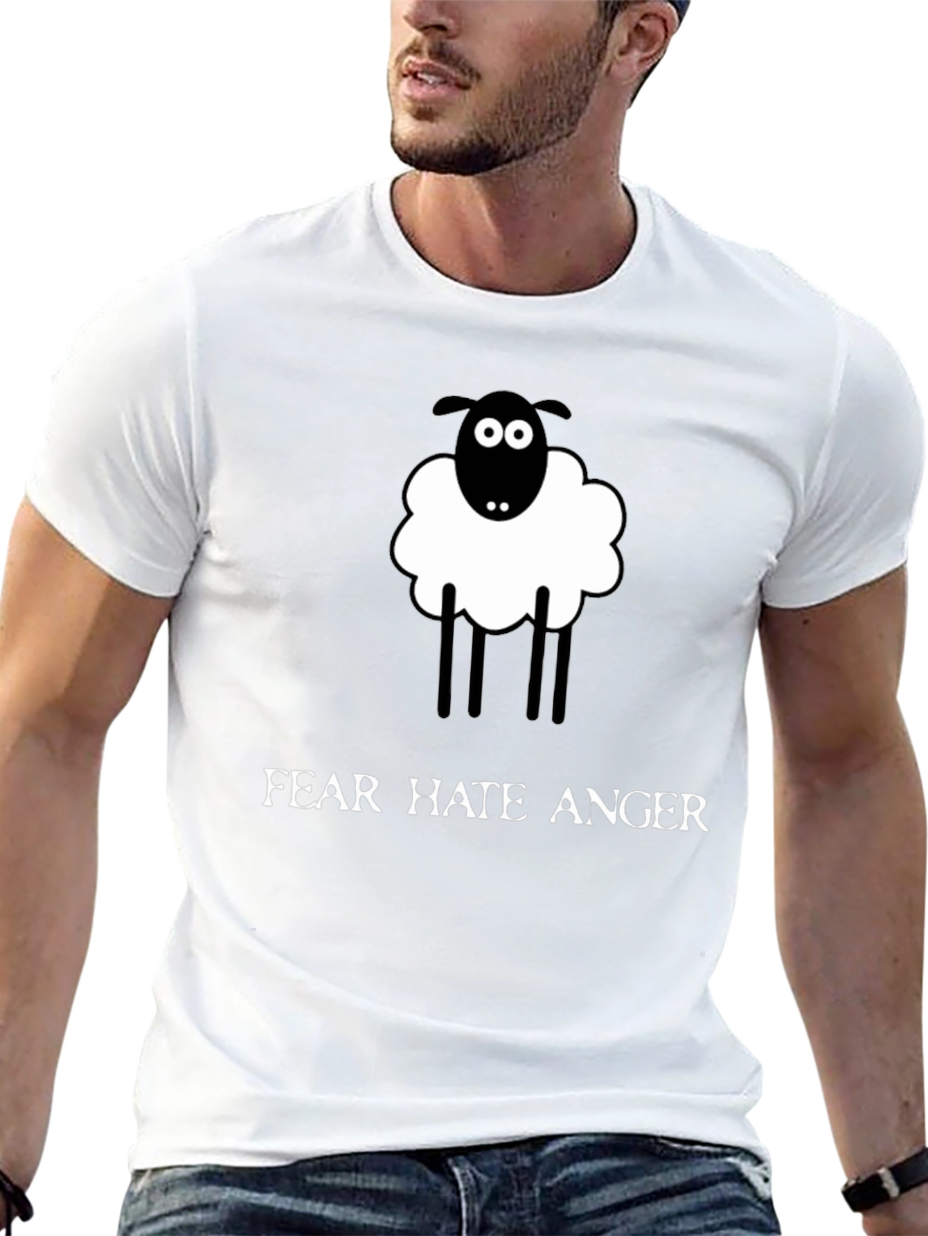 Camiseta Negra Oveja Miedo Odio Ira