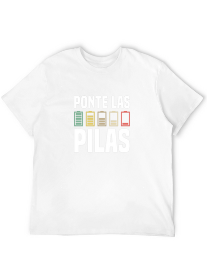 Camiseta Negra Ponte Las Pilas para Hombre