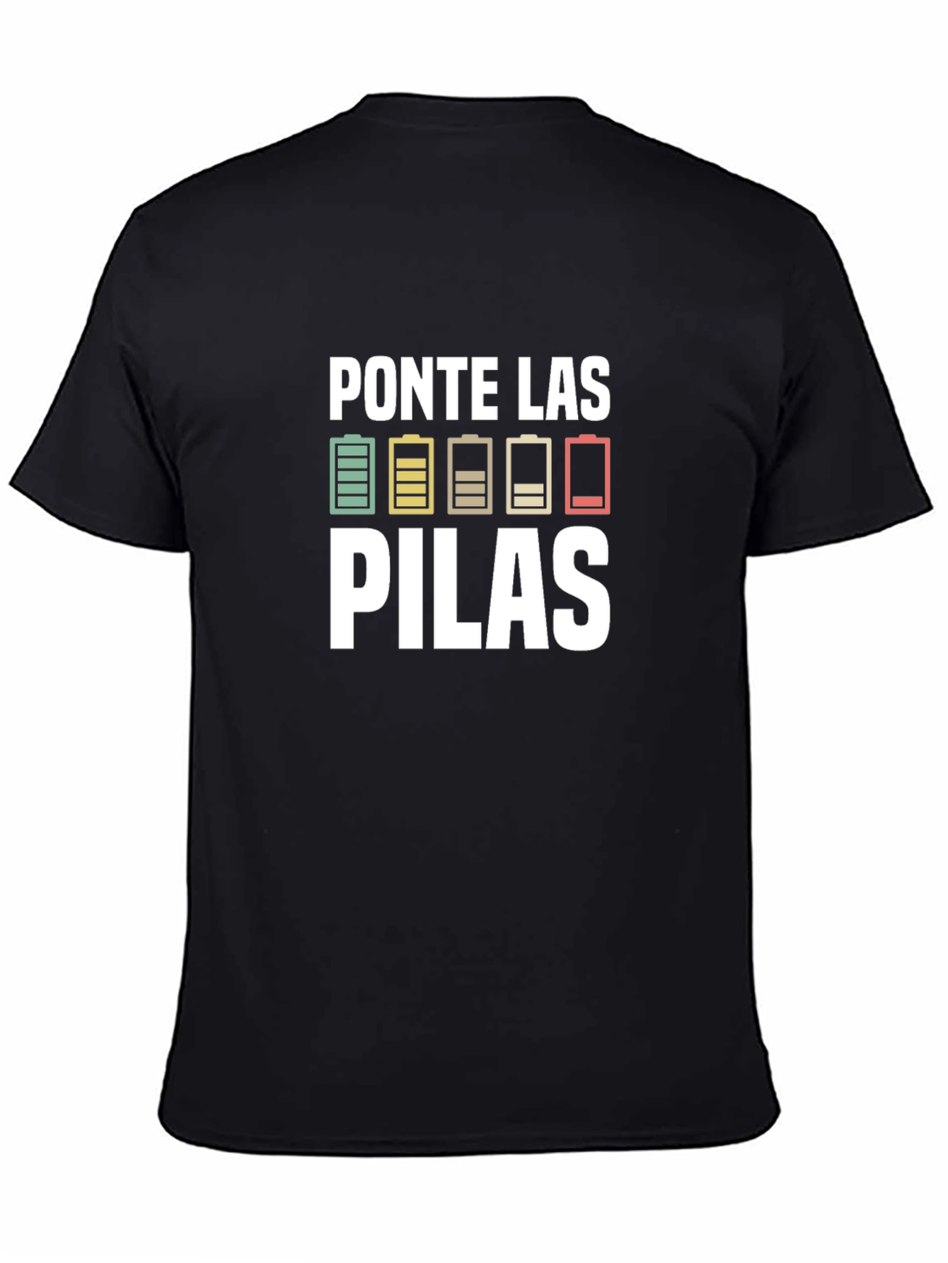 Camiseta Negra Ponte Las Pilas para Hombre