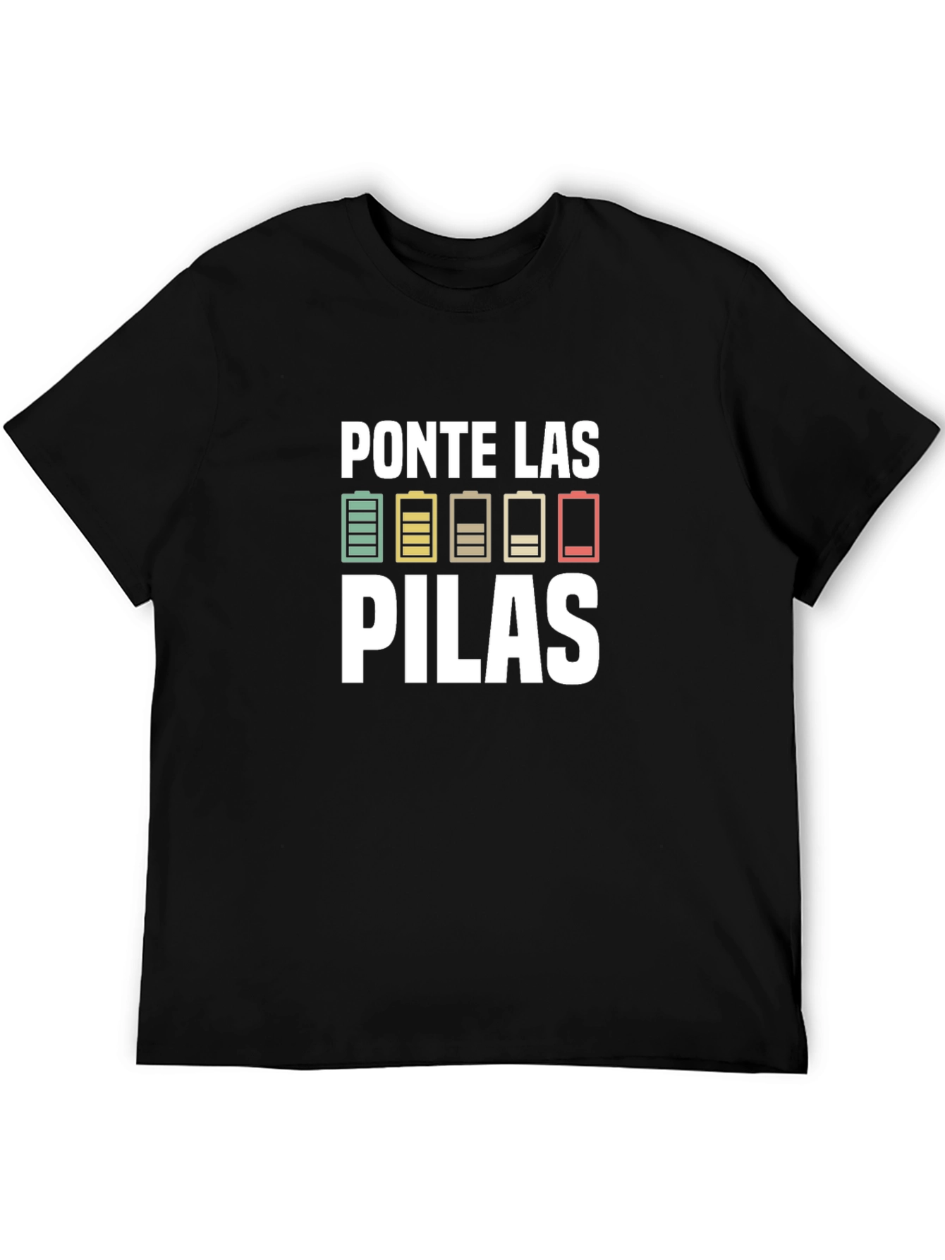 Camiseta Negra Ponte Las Pilas para Hombre
