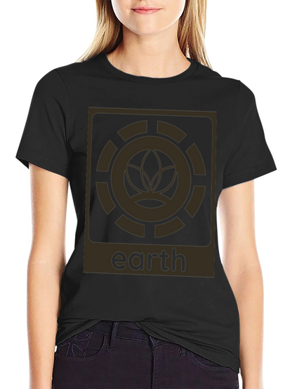 Camiseta Negra Earth Diseño Gráfico Único