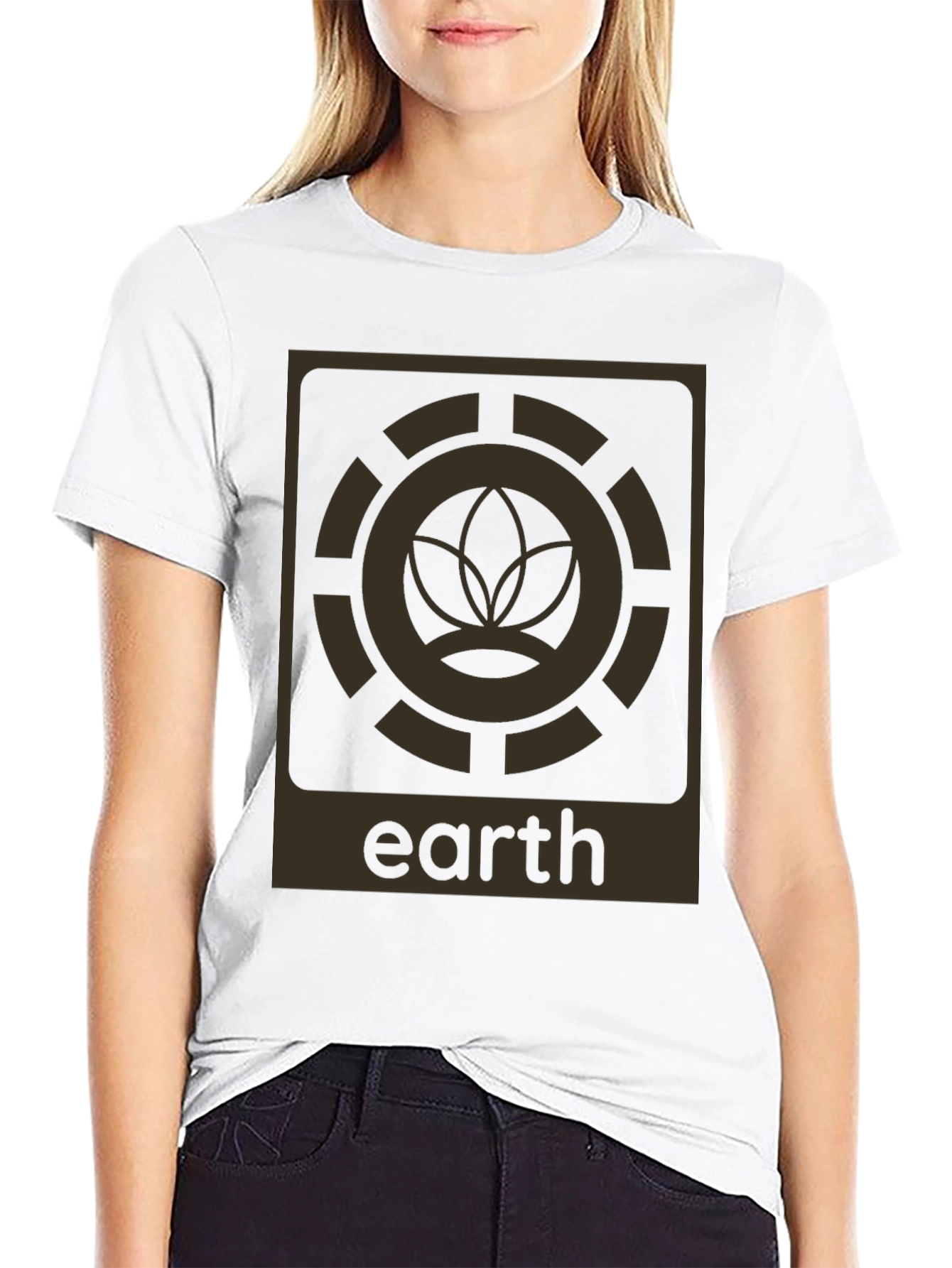 Camiseta Negra Earth Diseño Gráfico Único