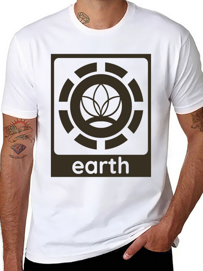 Camiseta Negra Earth Diseño Gráfico Único