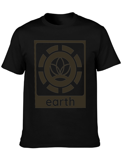 Camiseta Negra Earth Diseño Gráfico Único