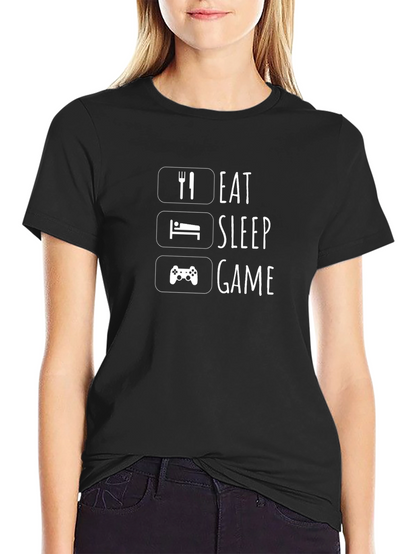 Camiseta Negra Gamer: Come Duerme Juega