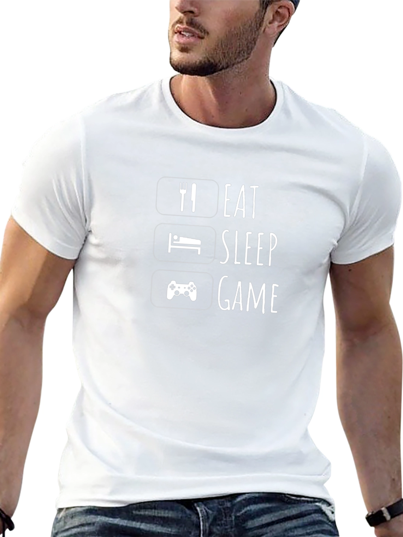 Camiseta Negra Gamer: Come Duerme Juega
