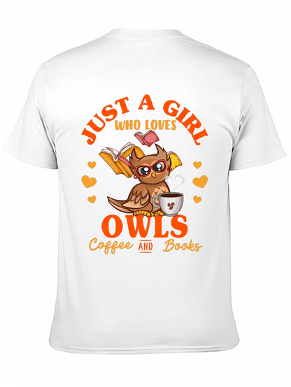 Camiseta Negra: Just A Girl Who Loves Owls
