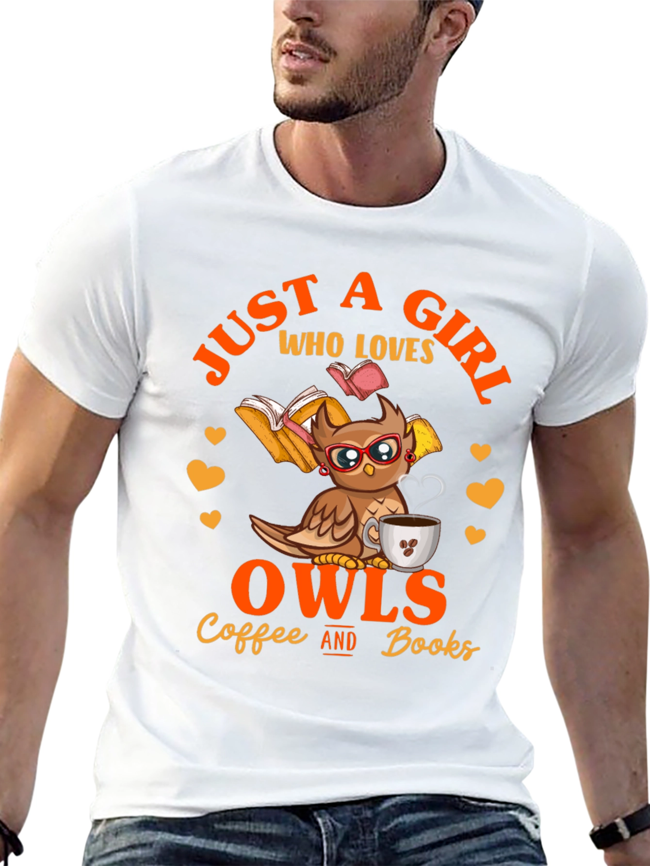 Camiseta Negra: Just A Girl Who Loves Owls