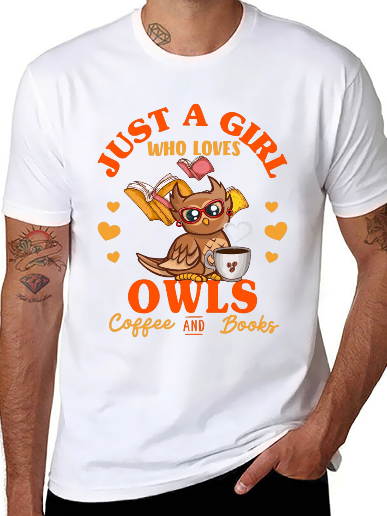 Camiseta Negra: Just A Girl Who Loves Owls