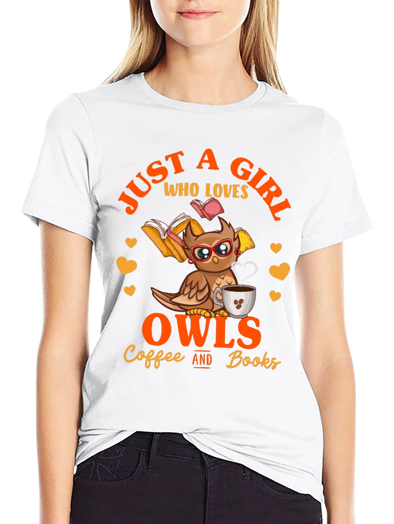 Camiseta Negra: Just A Girl Who Loves Owls