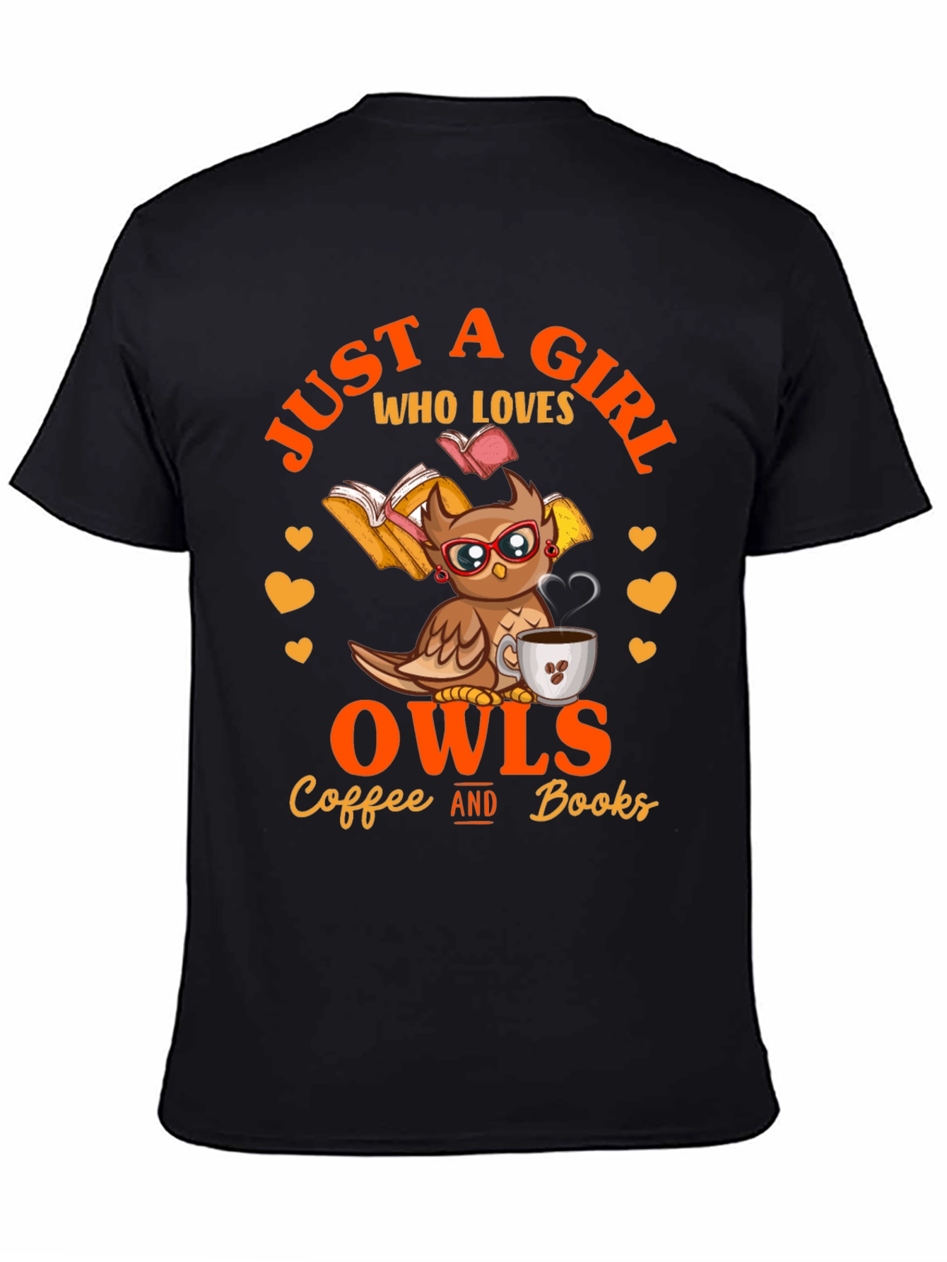 Camiseta Negra: Just A Girl Who Loves Owls
