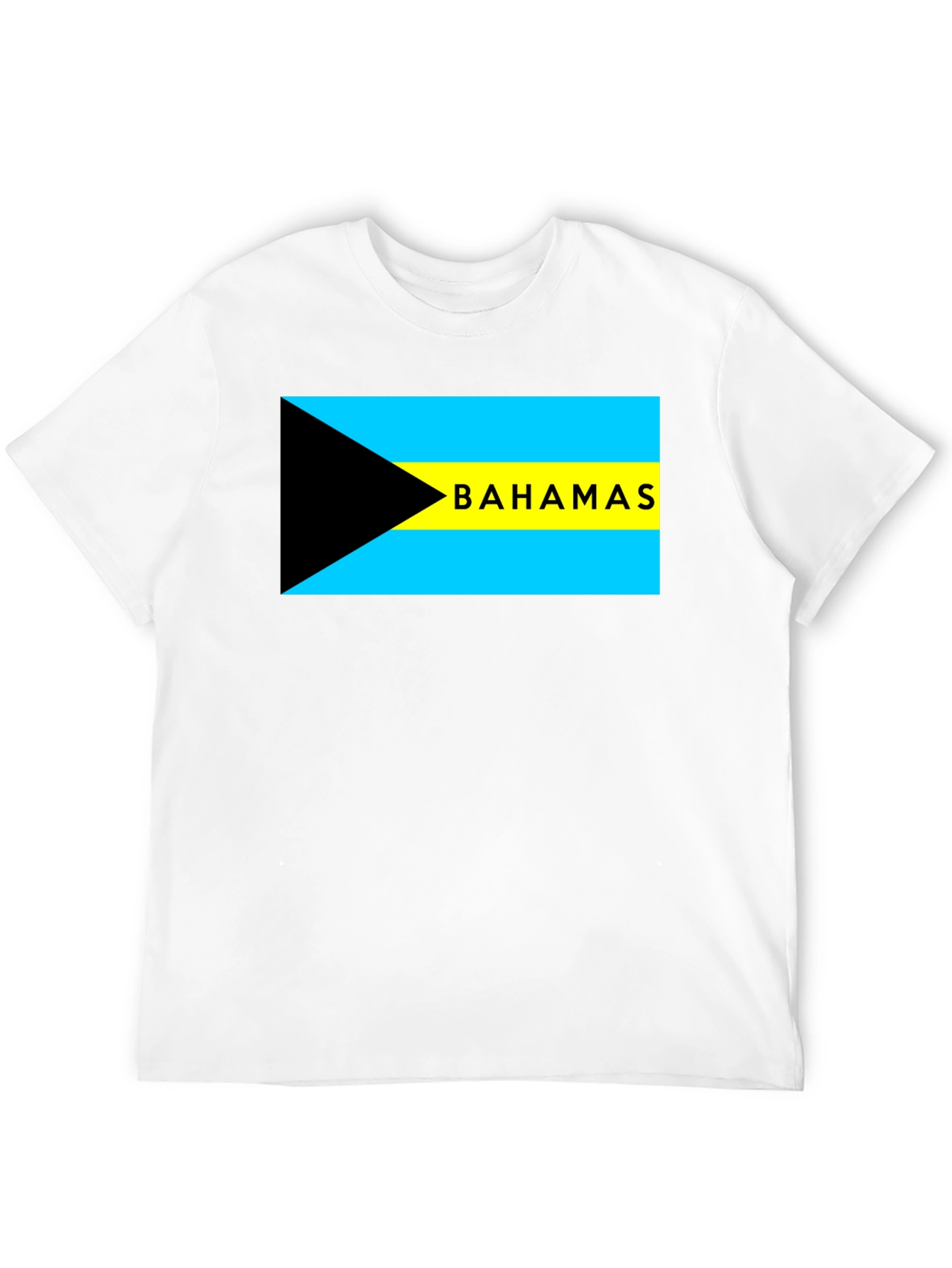 Camiseta Negra con Bandera de Bahamas