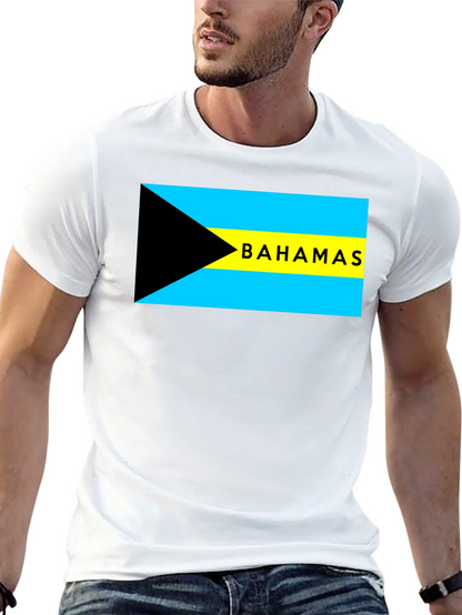 Camiseta Negra con Bandera de Bahamas