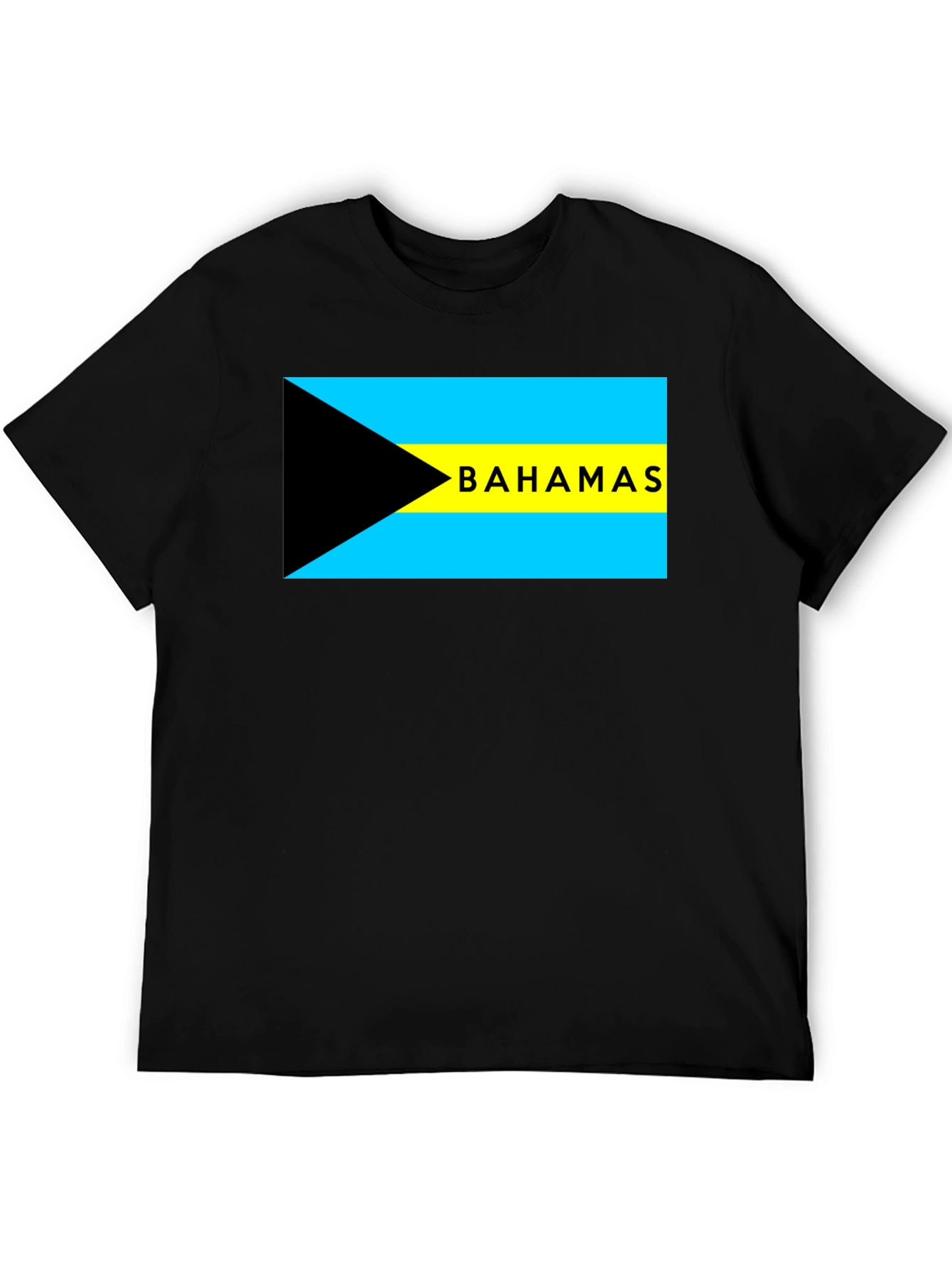 Camiseta Negra con Bandera de Bahamas