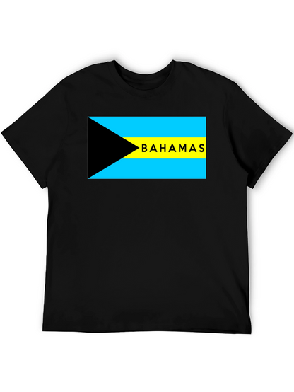 Camiseta Negra con Bandera de Bahamas