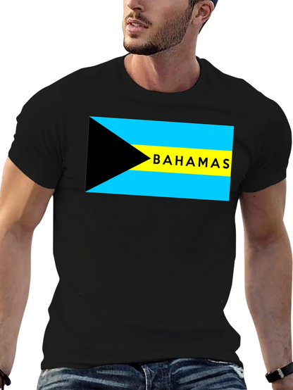 Camiseta Negra con Bandera de Bahamas