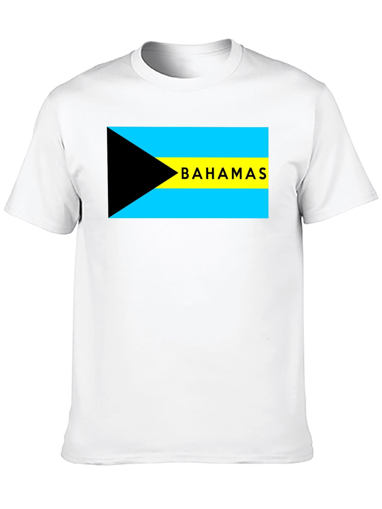 Camiseta Negra con Bandera de Bahamas